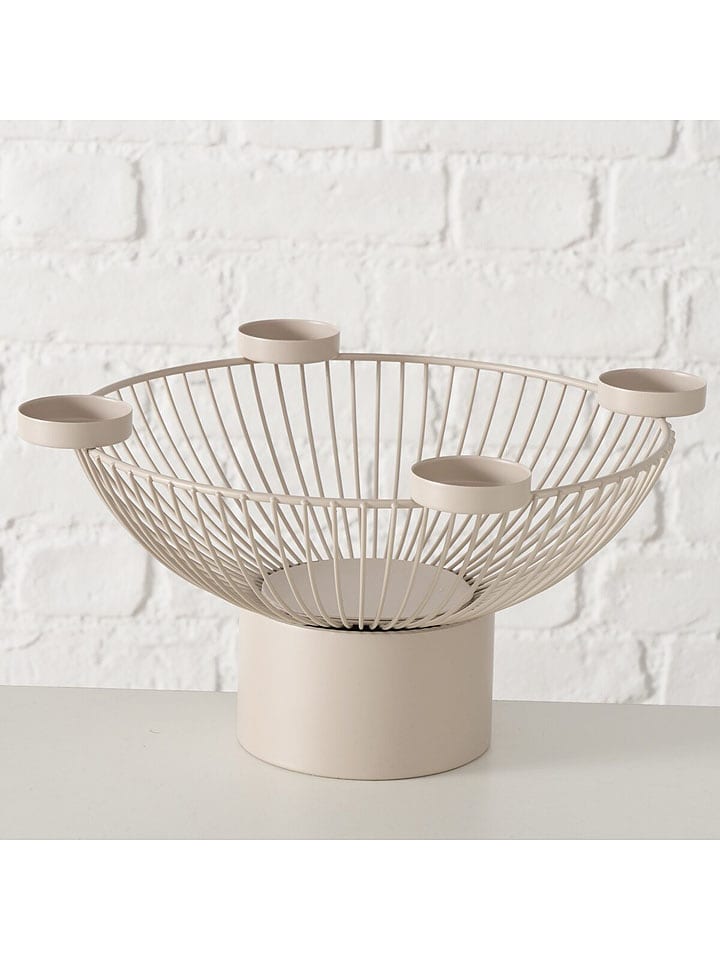 Boltze Świecznik "Cindy" w kolorze beżowym - wys. 17 x Ø 33,5 cm rozmiar: onesize