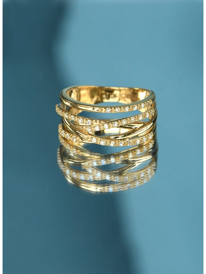 maison héritage PARIS Złoty pierścionek "Entrelacs Eternel" z diamentami rozmiar: 56