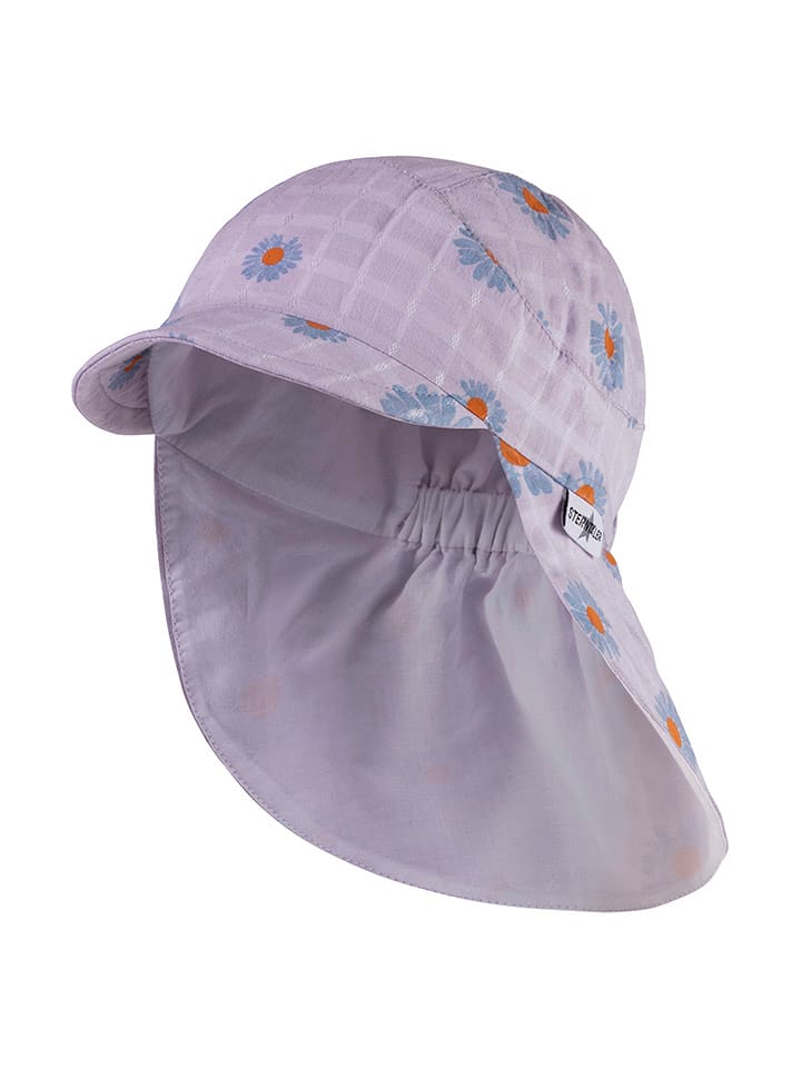 Sterntaler Czapka w kolorze fioletowym z osłoną karku rozmiar: 51 cm