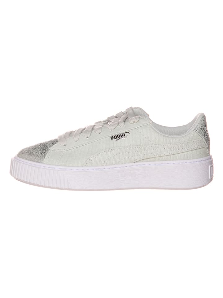 Puma Sneakersy "Basket Platform Canvas" w kolorze jasnozielonym rozmiar: 38,5