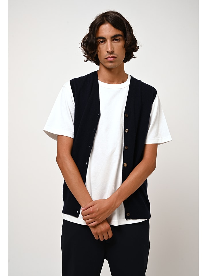 AUTHENTIC CASHMERE Kaszmirowa kamizelka "Hugo" w kolorze granatowym rozmiar: XXL