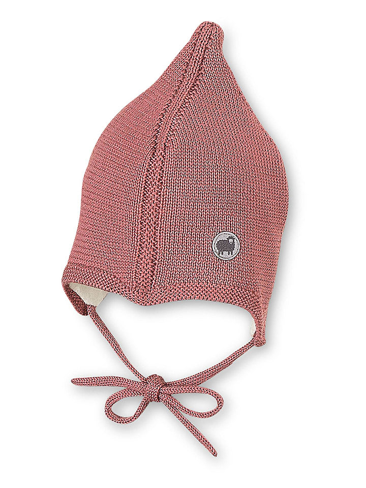 Sterntaler Wełniana czapka w kolorze różowym z wiązaniem rozmiar: 45 cm