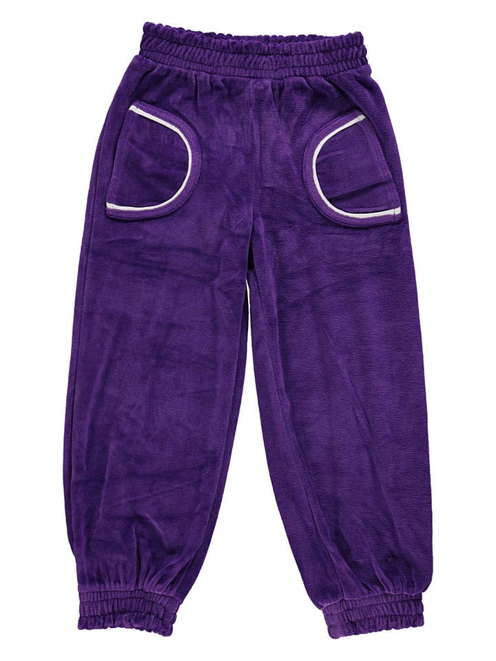 Småfolk Spodnie aksamitne w kolorze fioletowym rozmiar: 122/128