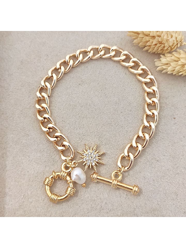 Nakkash Pozłacana bransoletka z cyrkoniami rozmiar: onesize