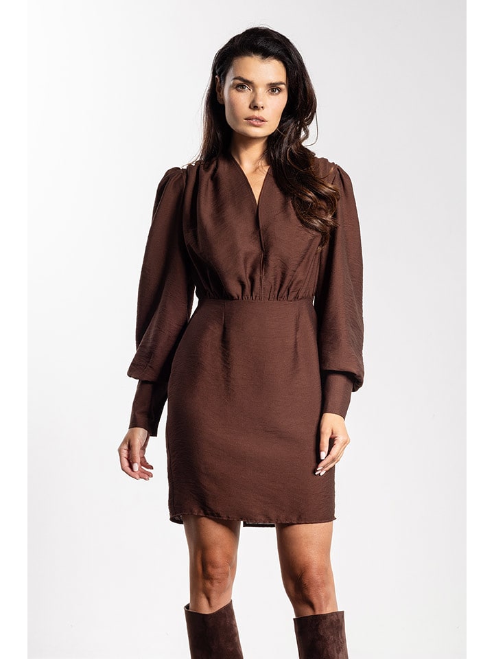 Awama Sukienka w kolorze brązowym rozmiar: M