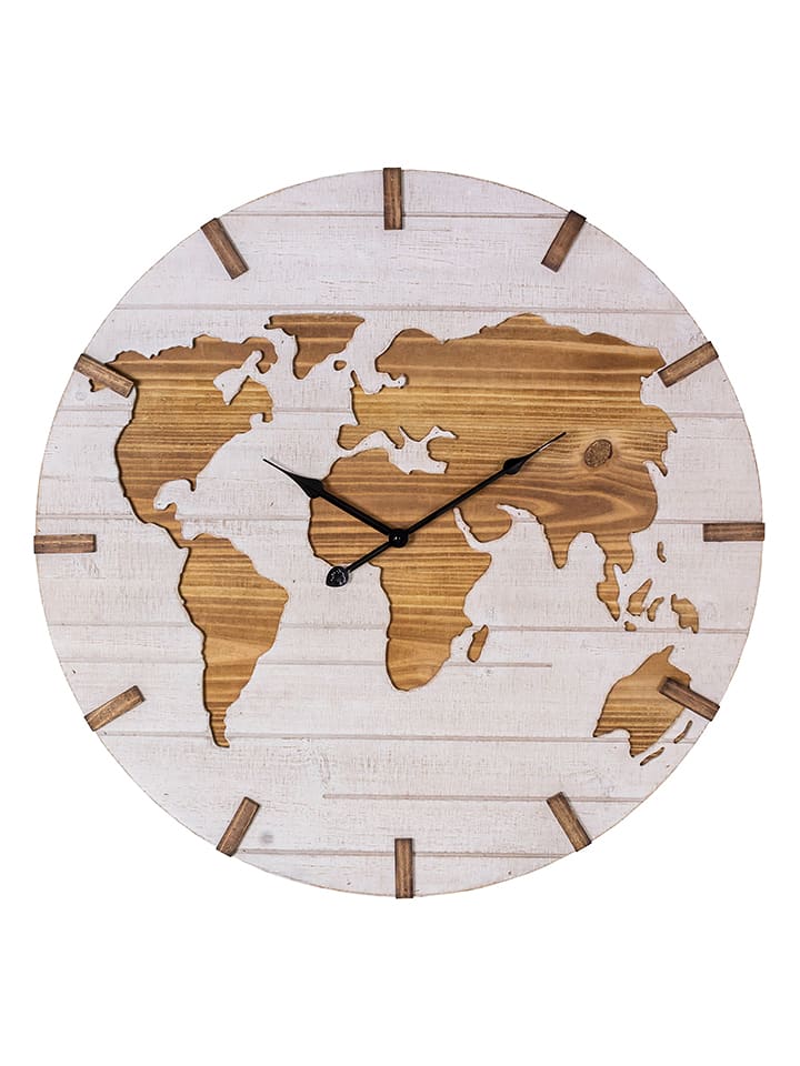 Anticline Zegar ścienny w kolorze biało-beżowym - Ø 60 cm rozmiar: onesize
