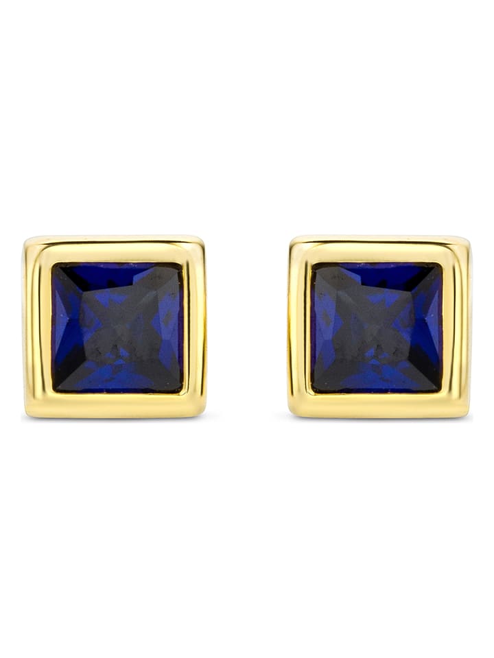 Diamant Exquis Złote kolczyki-wkrętki z szafirami rozmiar: onesize