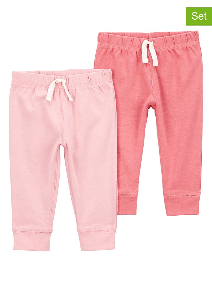 carter's Spodnie dresowe (2 pary) w kolorze jasnoróżowo-różowym rozmiar: 74
