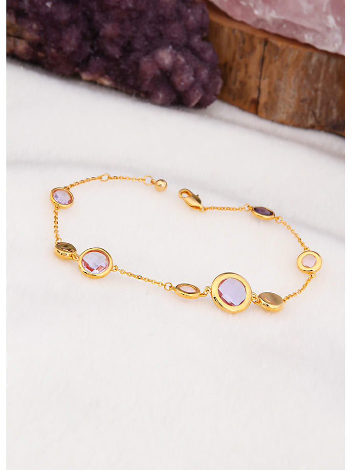 L'Atelier de Gaia Pozłacana bransoletka z perłami i cyrkoniami rozmiar: onesize