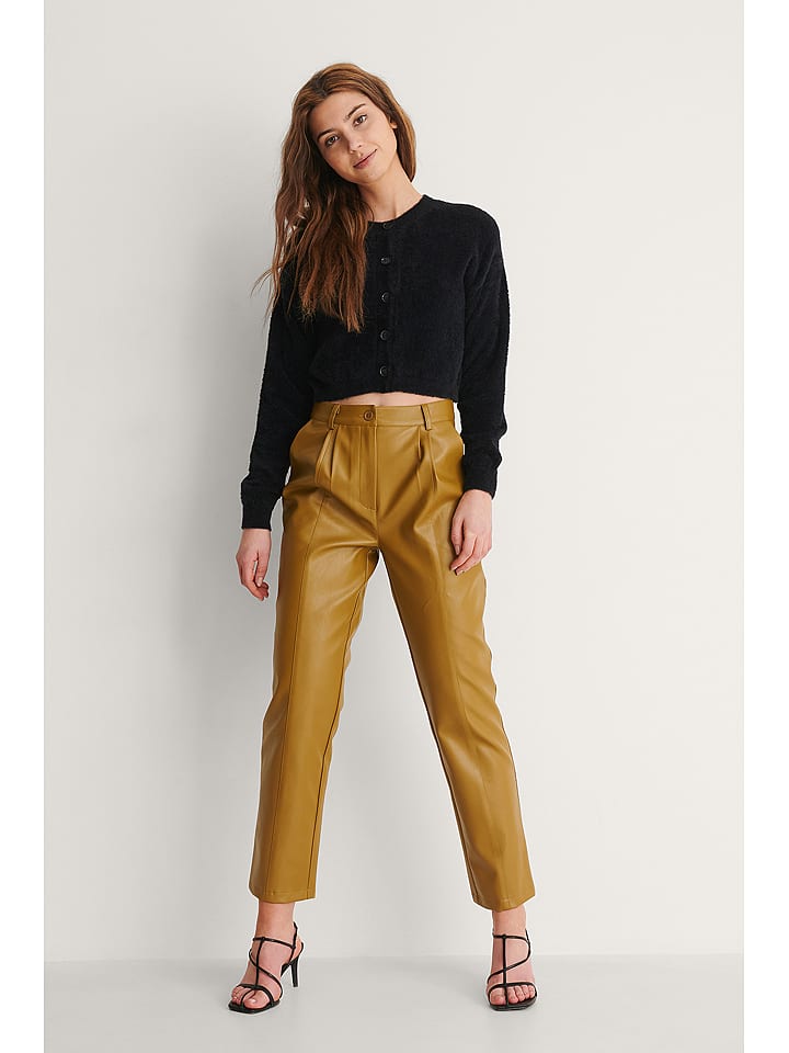 NA-KD Spodnie w kolorze jasnobrązowym rozmiar: 38