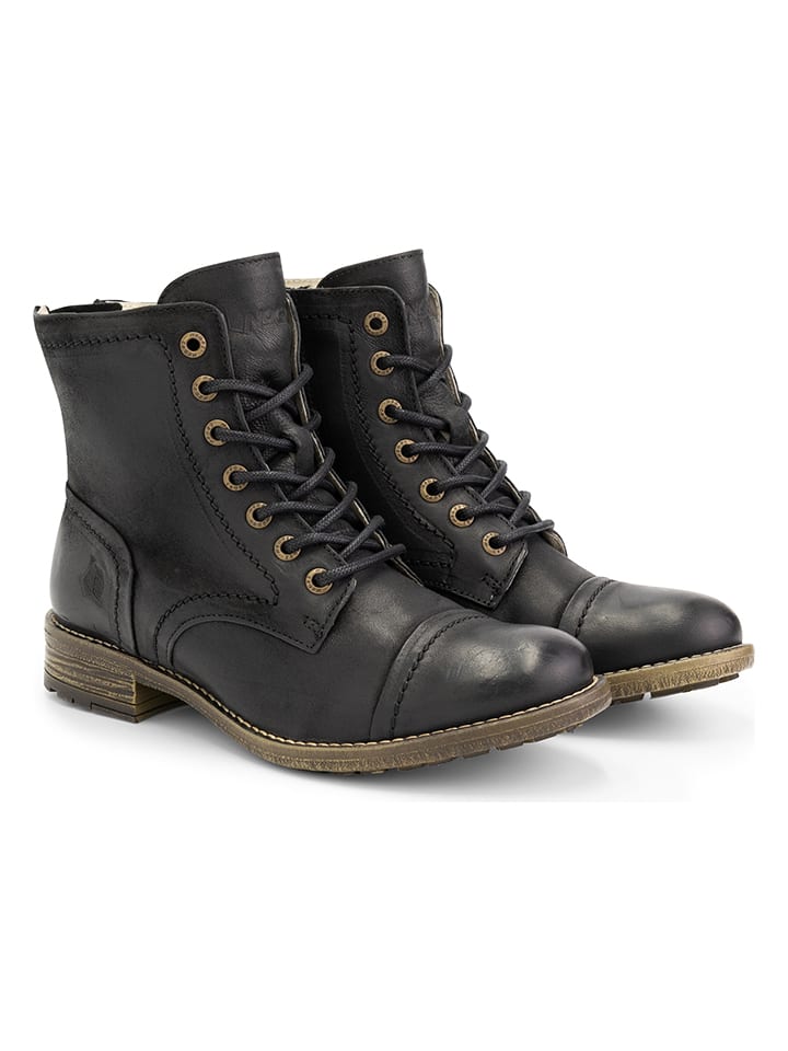 NoGRZ Skórzane botki "A.Aalto" w kolorze czarnym rozmiar: 37