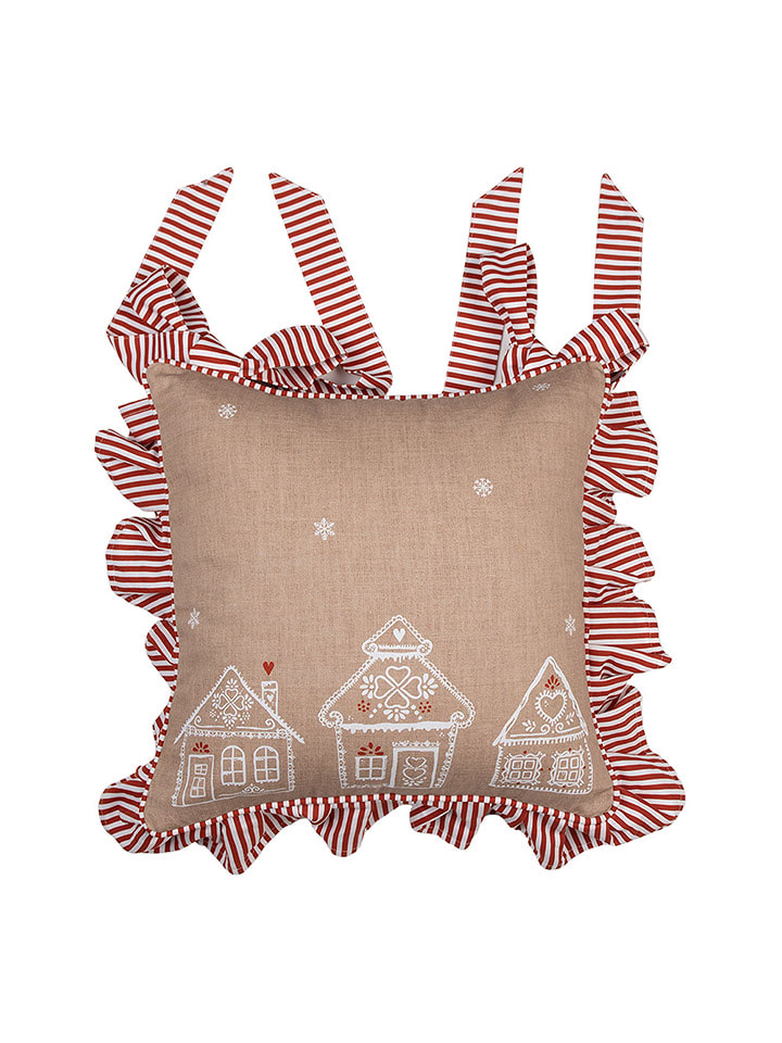 Clayre & Eef Poszewka w kolorze beżowym na poduszkę na krzesło - 40 x 40 cm rozmiar: onesize