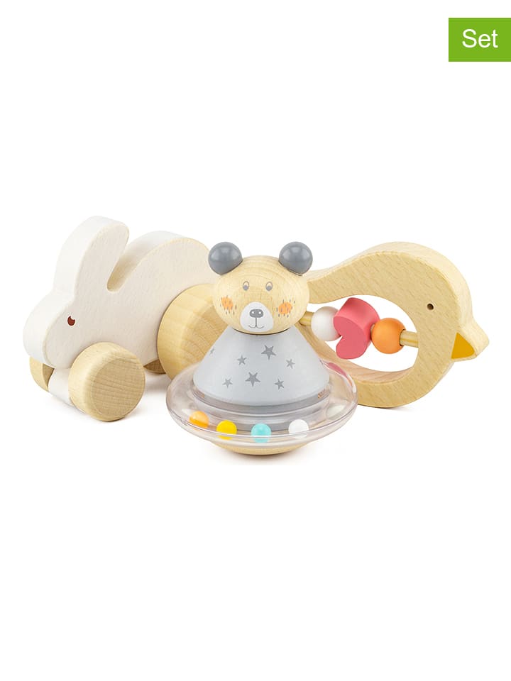 Ulysse 3-częściowy zestaw zabawek "Rabbit, Bird & Teddybear" - 0+ rozmiar: onesize