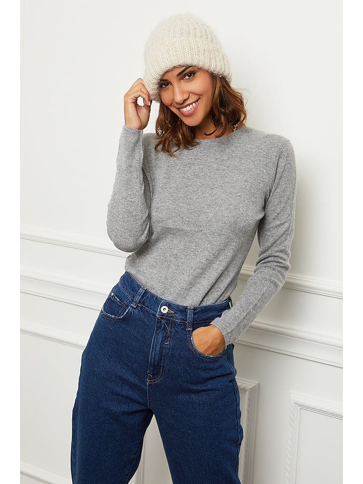 Soft Cashmere Kaszmirowy sweter w kolorze szarym rozmiar: 36