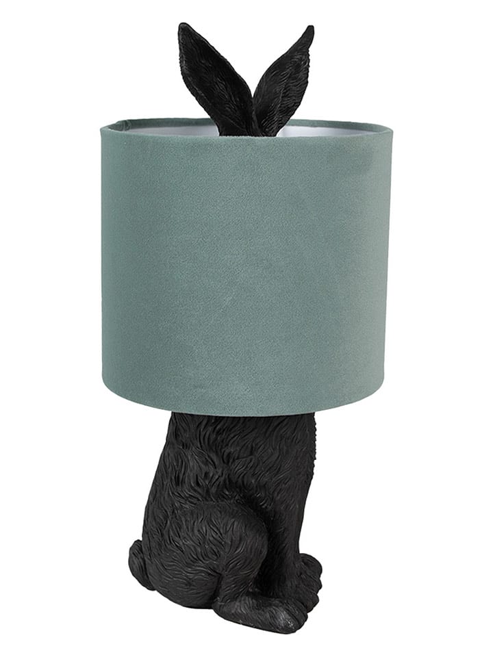 Clayre & Eef Lampa stołowa w kolorze czarno-zielonym - wys. 43 x Ø 20 cm rozmiar: onesize