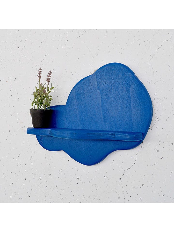 Evila Regał ścienny w kolorze niebieskim - 35 x 25 x 11 cm rozmiar: onesize