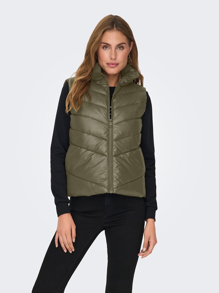 JDY Kamizelka pikowana w kolorze khaki rozmiar: XXL