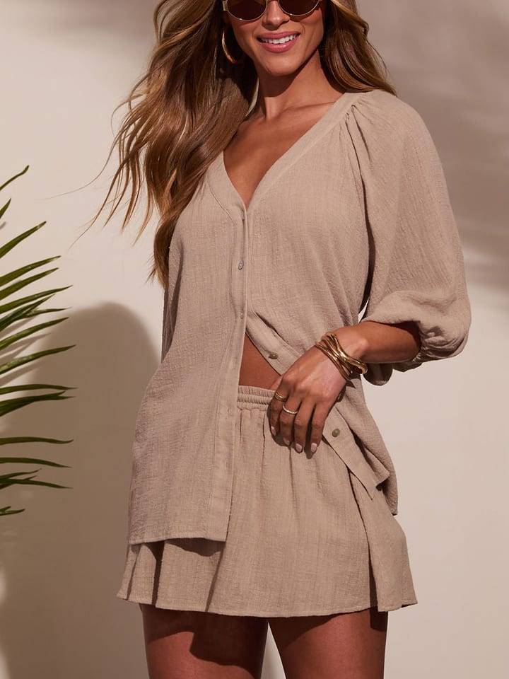 Milan Kiss Bluzka w kolorze beżowym rozmiar: M