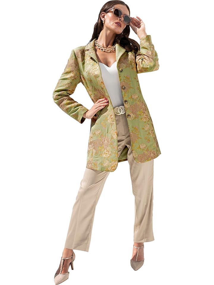 Heine Płaszcz przejściowy w kolorze zielono-szaroróżowym rozmiar: 36