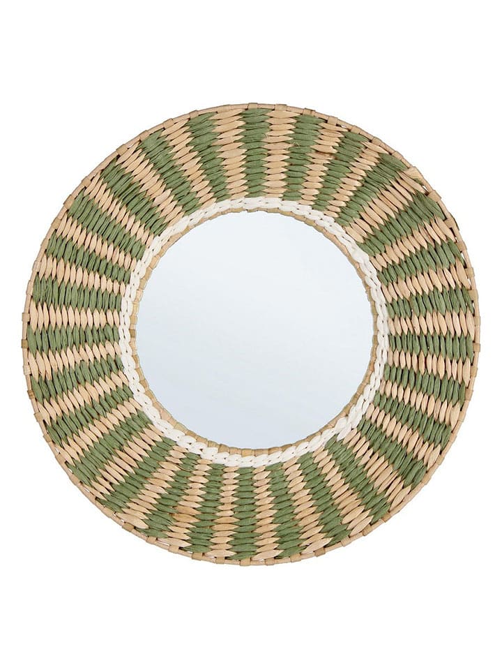 Bizzotto Lustro ścienne "Namibia" w kolorze beżowo-zielonym - Ø 45 cm rozmiar: onesize