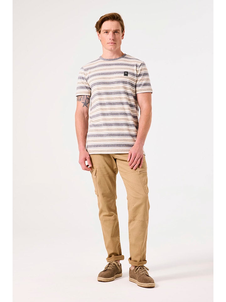 Garcia Koszulka w kolorze beżowo-szarym rozmiar: L