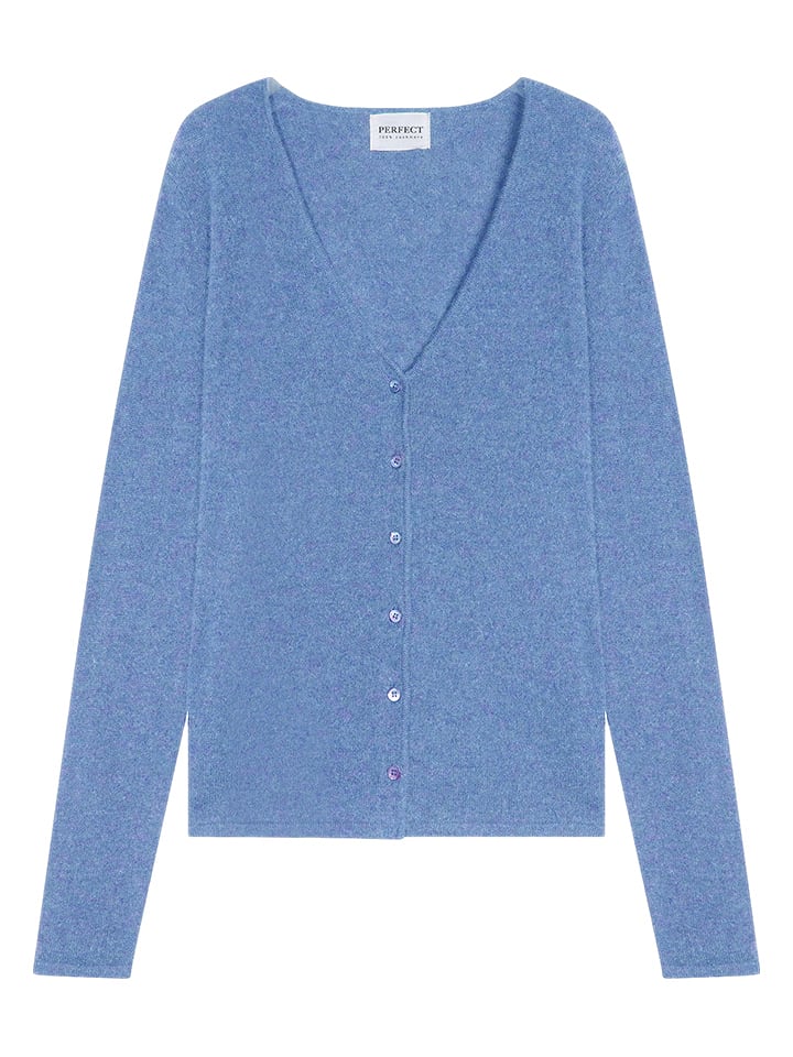 Perfect Cashmere Kaszmirowy kardigan "Paige" w kolorze błękitnym rozmiar: L