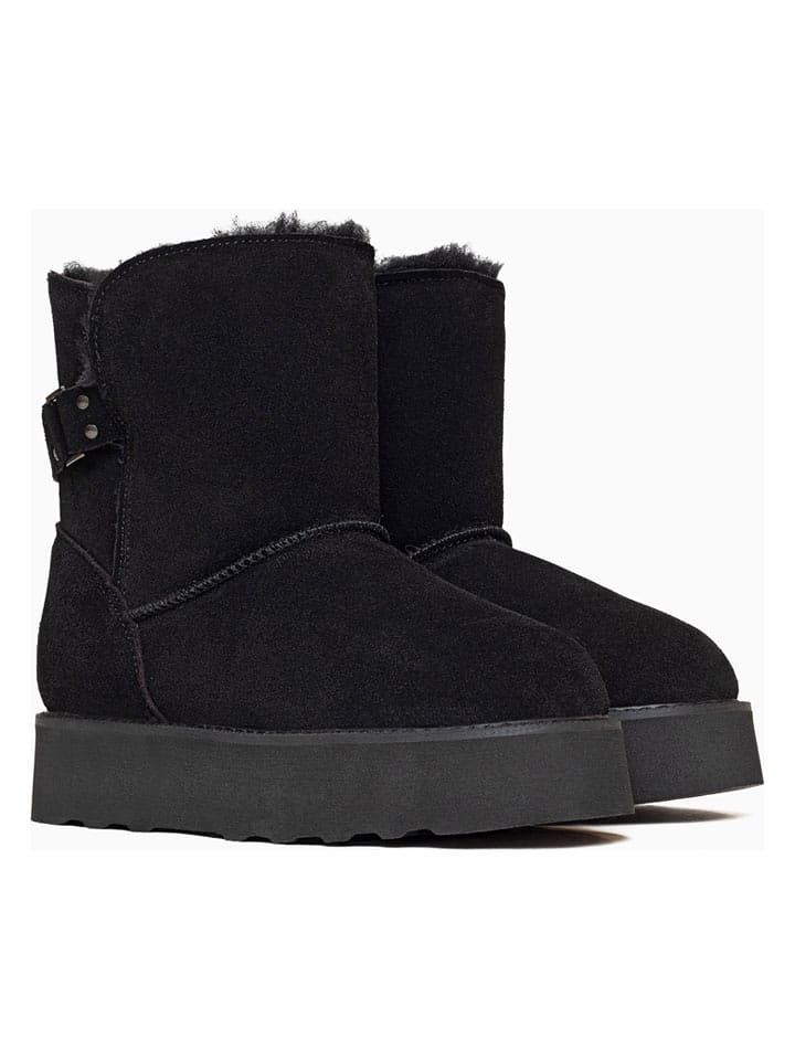 Gooce Skórzane botki zimowe "Colorado" w kolorze czarnym rozmiar: 40