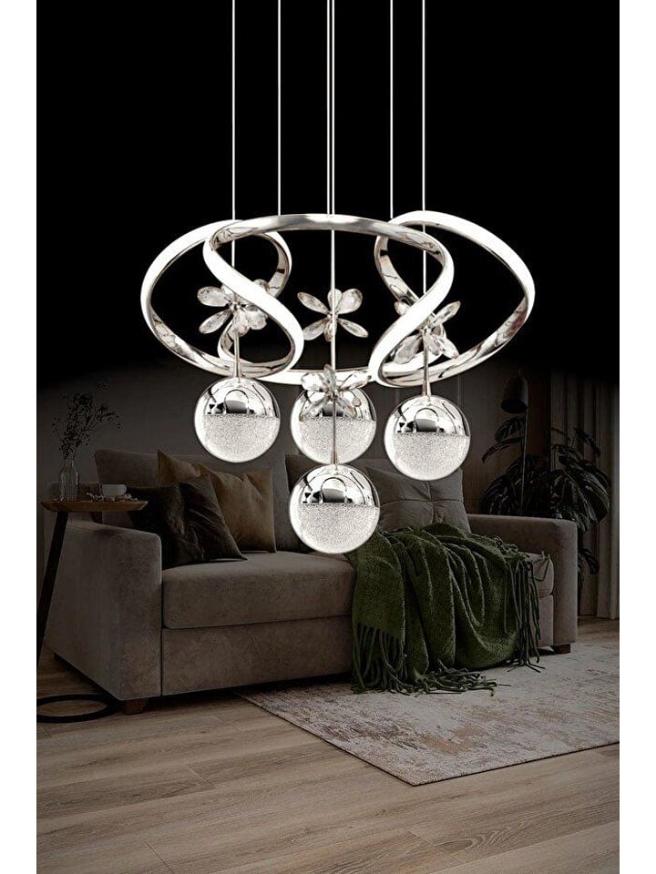 Opviq Lampa wisząca LED w kolorze srebrnym - szer. 50 cm rozmiar: onesize