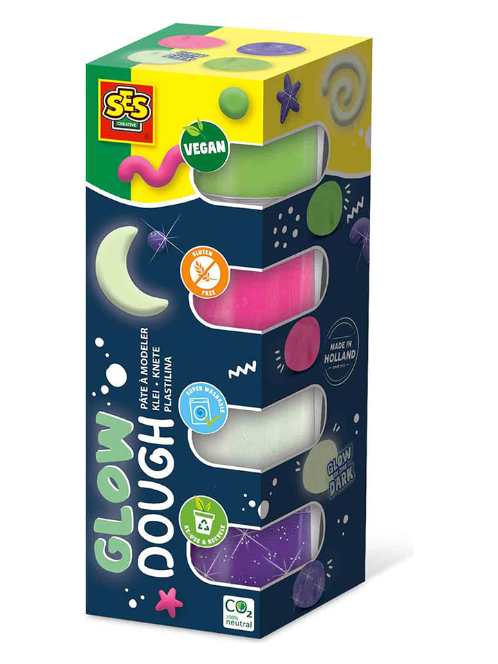 SES Plastelina (4 szt.) "Feel good - Glow" - 4 x 90 g - 12 m+ rozmiar: onesize
