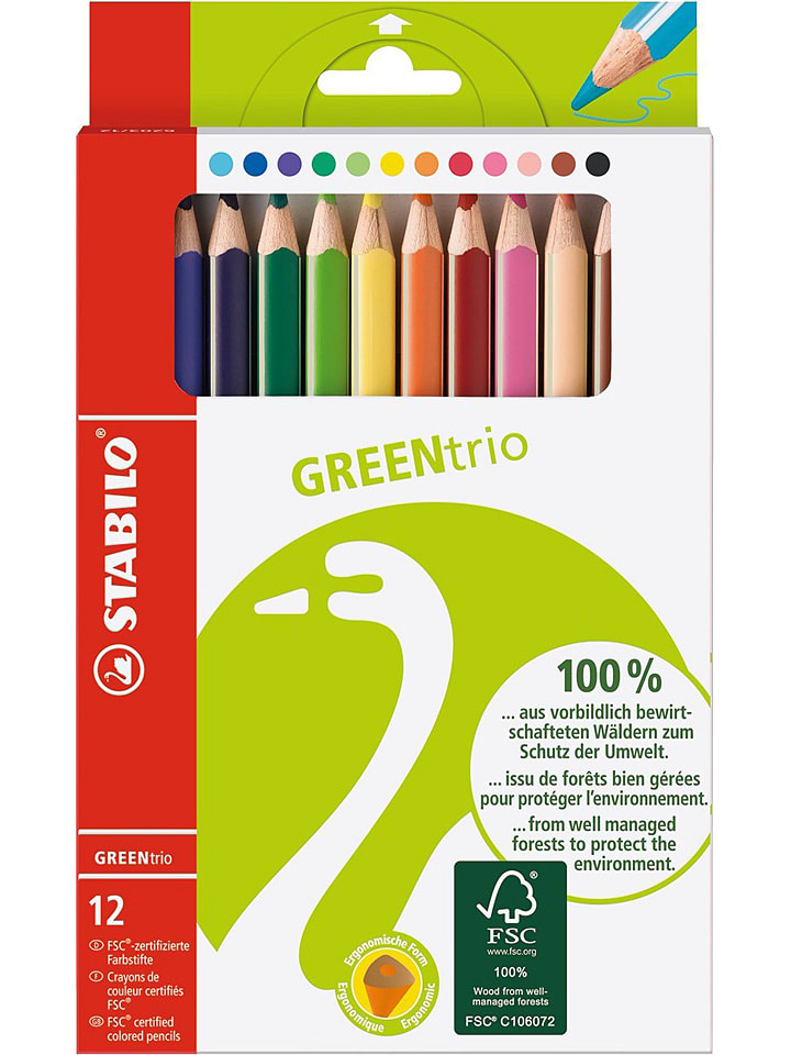 STABILO Kredki (12 szt.) "STABILO GREENtrio" rozmiar: onesize