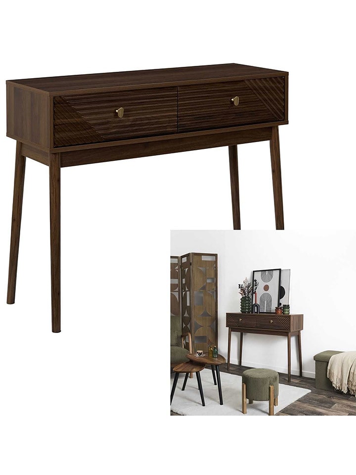 THE HOME DECO FACTORY Konsola "Tiffany" w kolorze brązowym - 100 x 80 x 35 cm rozmiar: onesize