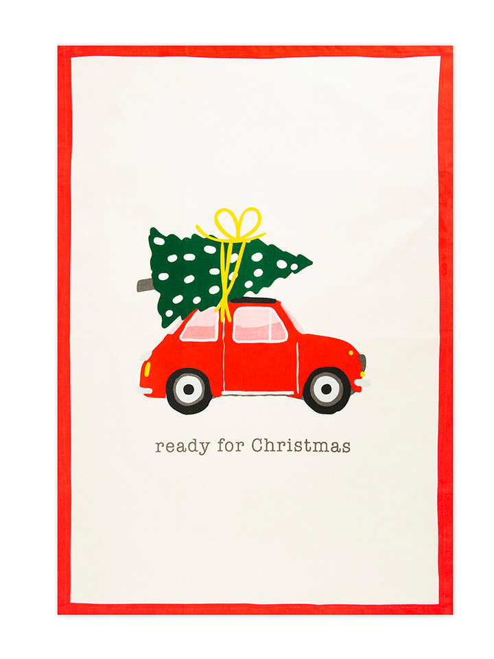 Trendy Kitchen by EXCÉLSA Ściereczka w kolorze kremowo-czerwonym do naczyń - 70 x 50 cm rozmiar: onesize