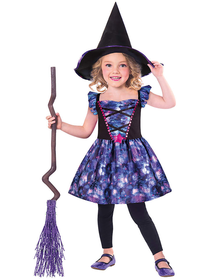 amscan 2-częściowy kostium "Mystical Witch" w kolorze fioletowo-czarno-niebieskim rozmiar: 116-128