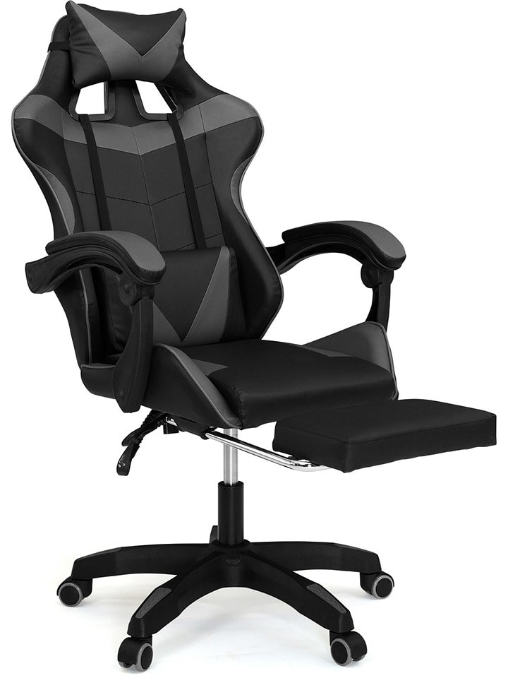 IDOMYA Factory Krzesło biurowe w kolorze czarno-szarym - 62 x 114 x 63 cm rozmiar: onesize