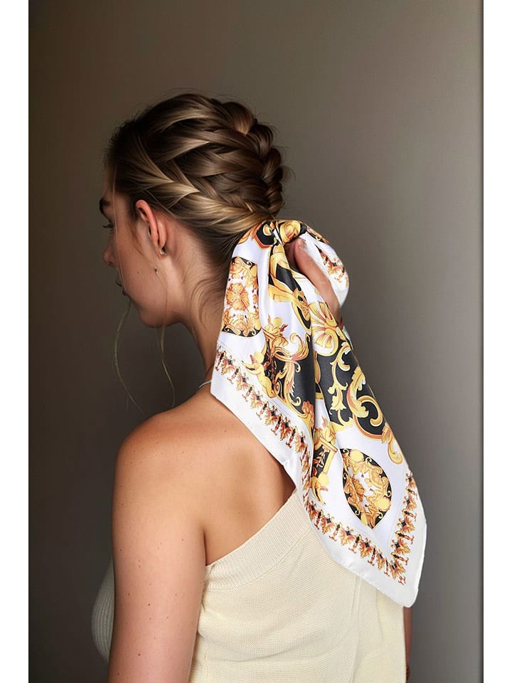 Lucky Bees Chusta w kolorze biało-złotym - 50 x 50 cm rozmiar: onesize