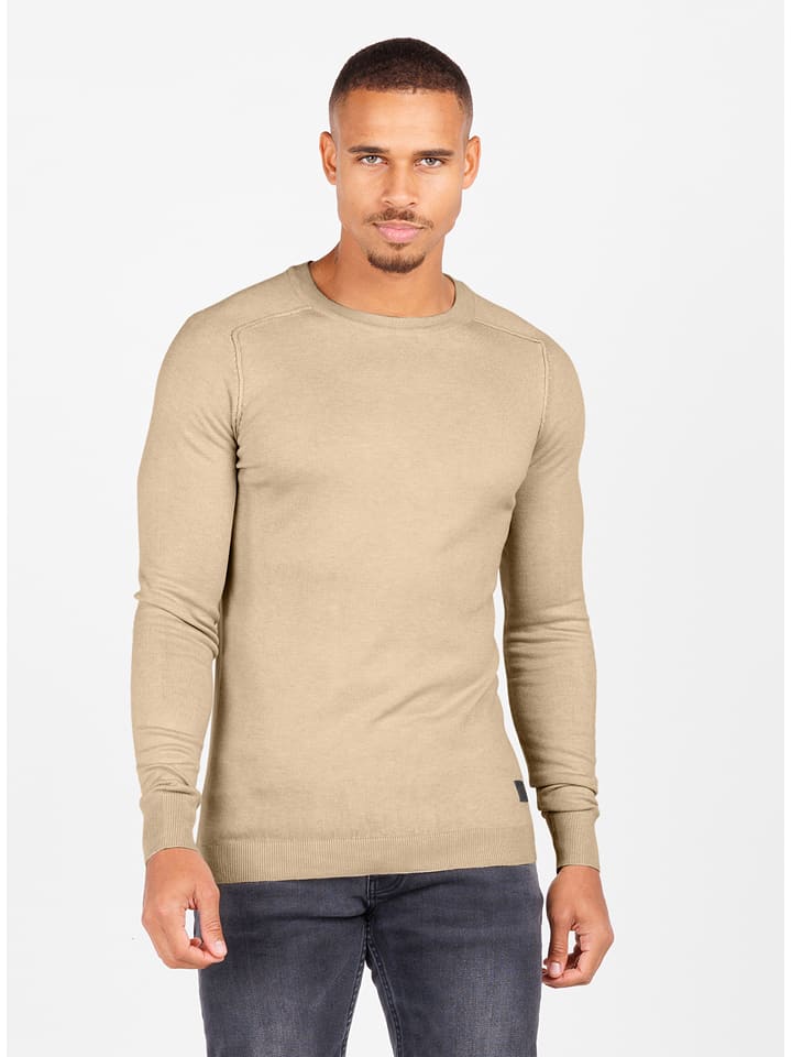 KEY LARGO Sweter "Project" w kolorze beżowym rozmiar: L