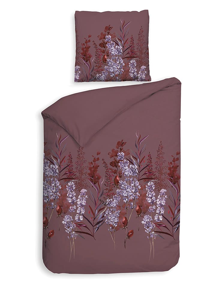 HNL Komplet pościeli flanelowej "Mino" w kolorze fioletowym rozmiar: 240x220 cm