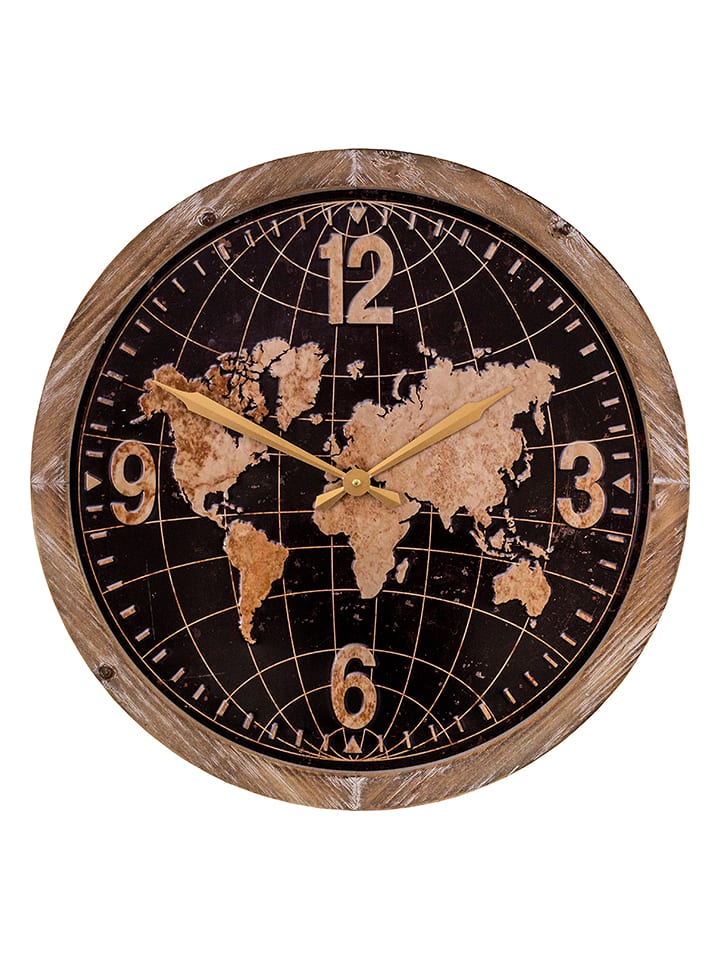Anticline Zegar ścienny w kolorze brązowo-czarnym - Ø 60 cm rozmiar: onesize