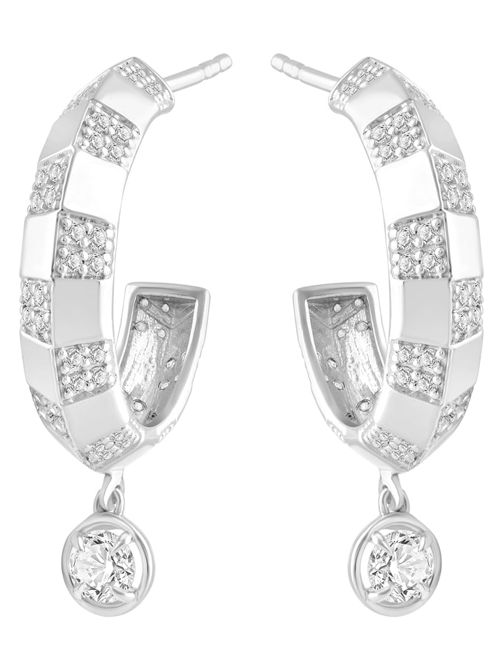 Diamonds lab grown Złote kolczyki-półkreole z diamentami rozmiar: onesize