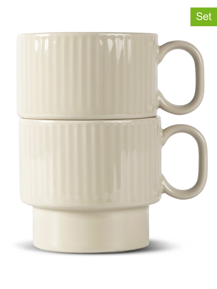 Sagaform Kubki (2 szt.) "Coffee & More" w kolorze kremowym do herbaty - 500 ml rozmiar: onesize