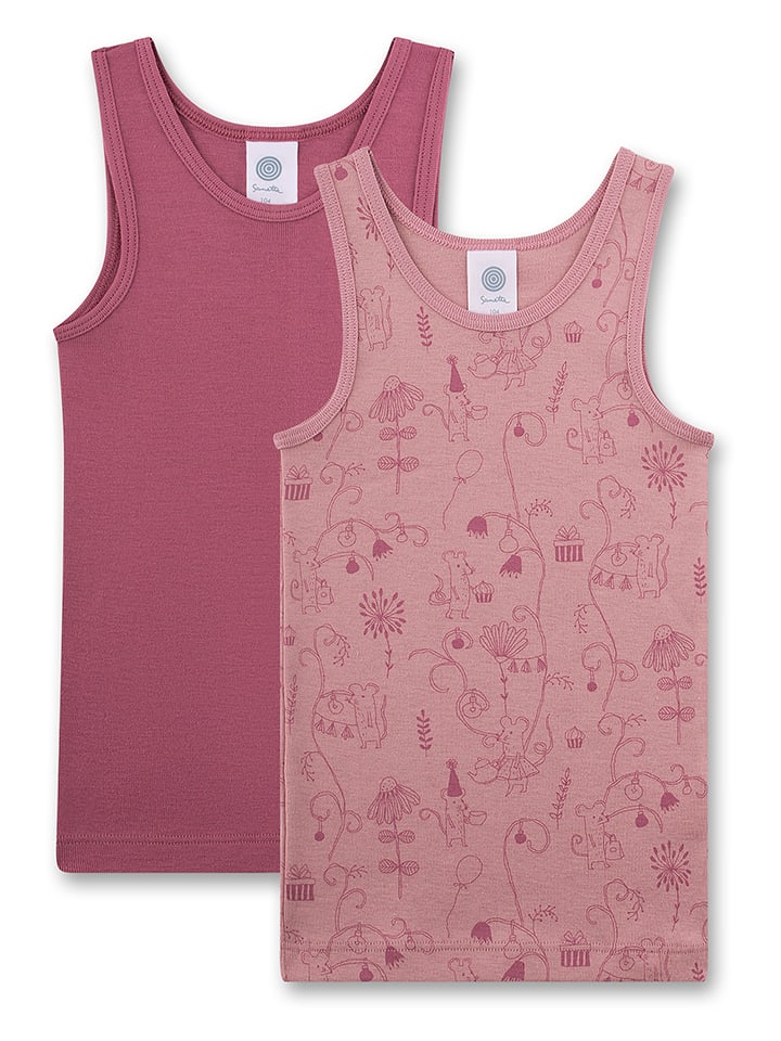 Sanetta Podkoszulki (2 szt.) w kolorze jasnoróżowo-fioletowym rozmiar: 92