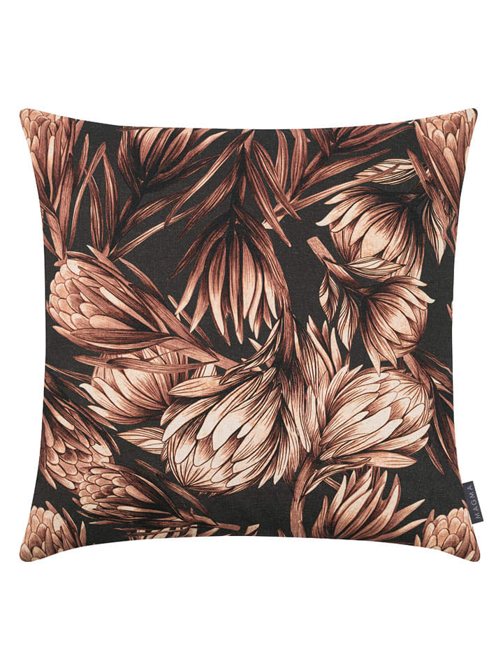 Magma Heimtex Poszewka "Protea" w kolorze czarno-brązowym na poduszkę - 60 x 60 cm rozmiar: onesize