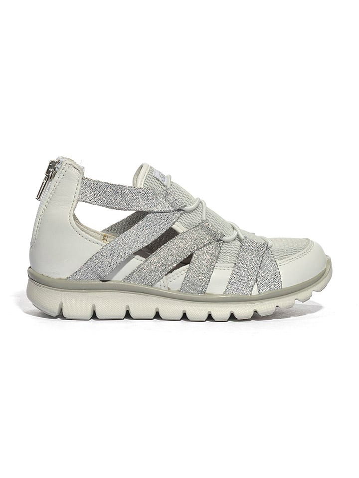 Primigi Skórzane półsandały "Hilos" w kolorze srebrnym rozmiar: 35