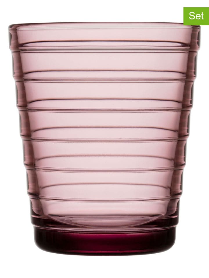 Moomin Szklanki (2 szt.) "Aino Aalto" w kolorze jasnoróżowym - 330 ml rozmiar: onesize