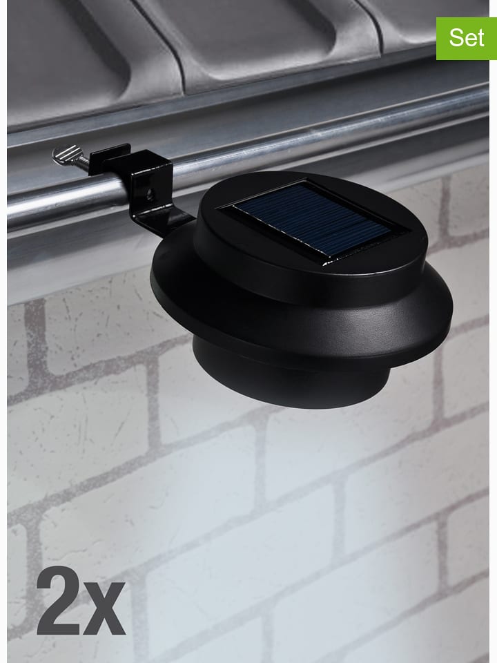 Garden Hero Solarne lampy dachowe LED (2 szt.) w kolorze czarnym - 12 x 6 x 12 cm rozmiar: onesize