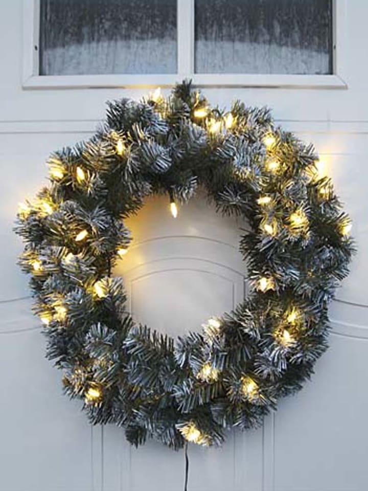 STAR Trading Dekoracyjny wieniec LED w kolorze zielonym - Ø 50 cm rozmiar: onesize