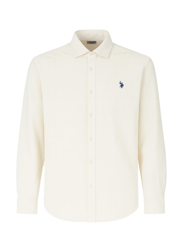 U.S. Polo Assn. Koszula sztruksowa - Regular fit - w kolorze kremowym rozmiar: M