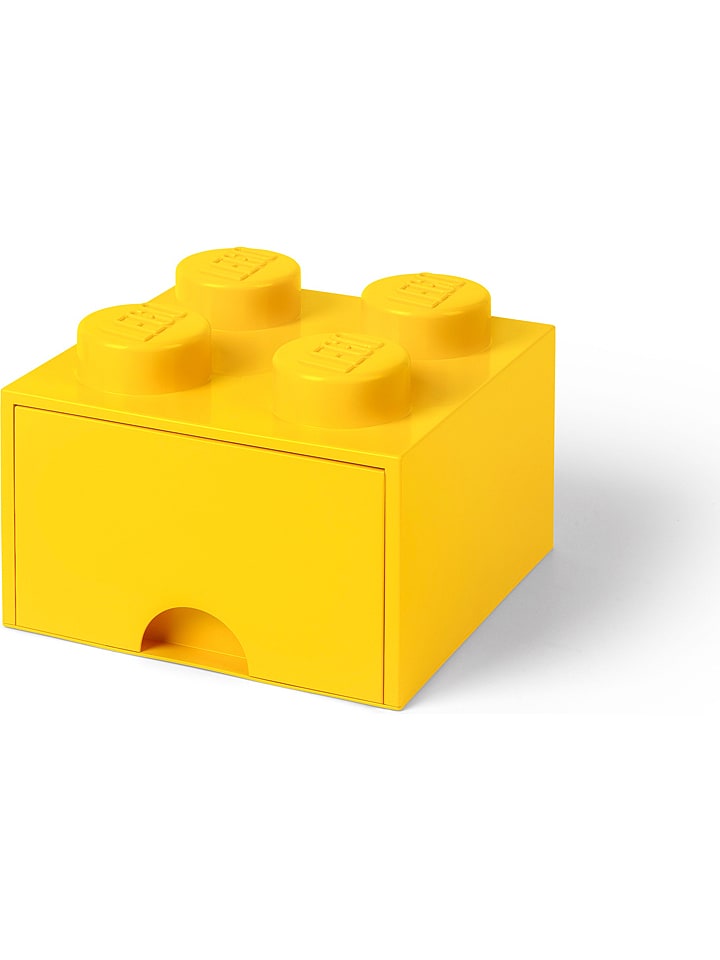 LEGO Pojemnik "Brick 4" w kolorze żółtym z szufladami - 25 x 18 x 25 cm rozmiar: onesize