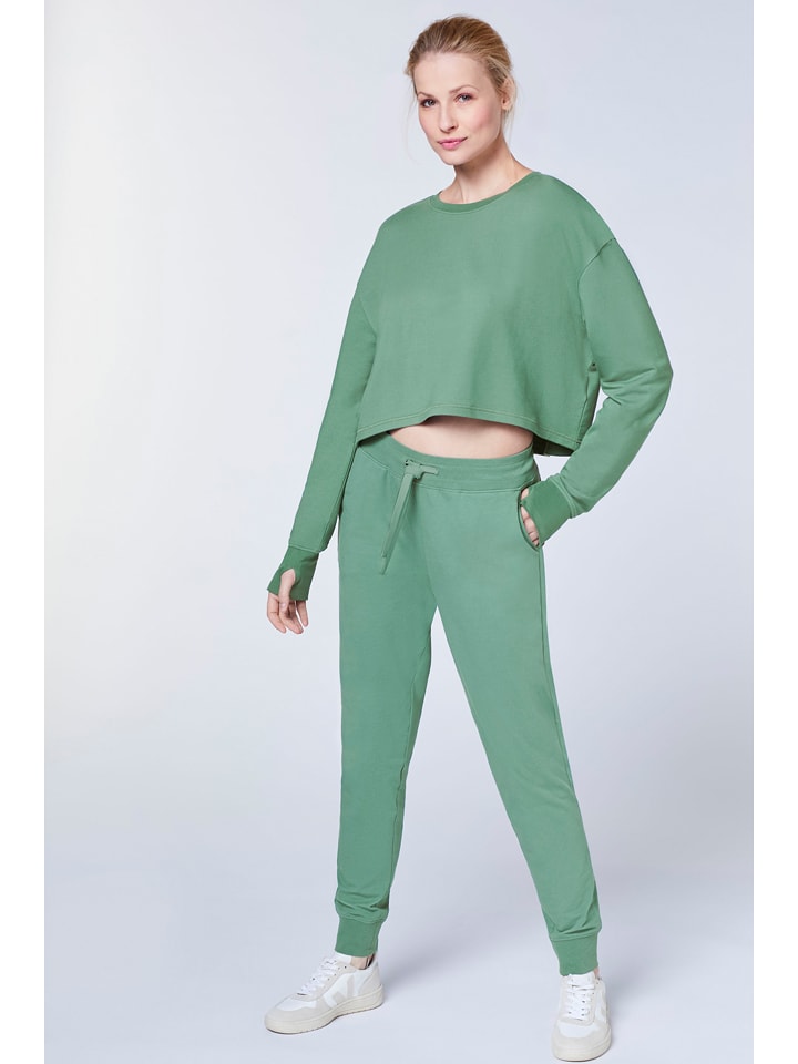 Detto Fatto Spodnie dresowe w kolorze zielonym rozmiar: L