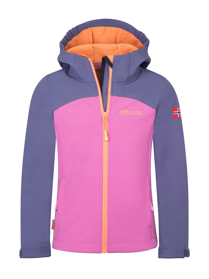 Trollkids Kurtka softshellowa "Kristiansand" w kolorze różowo-fioletowym rozmiar: 98